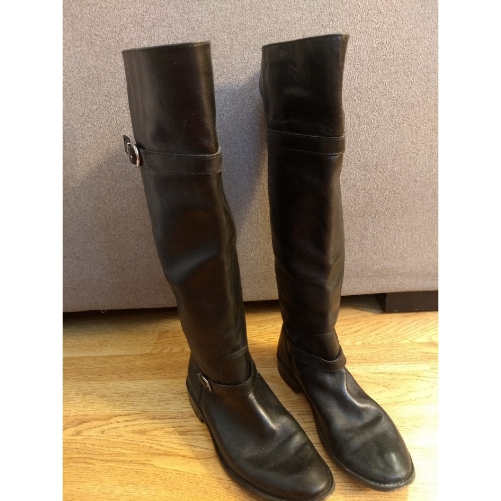 Frye Black Leather Equestrian Riding Boot Shirley